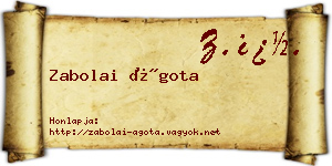 Zabolai Ágota névjegykártya